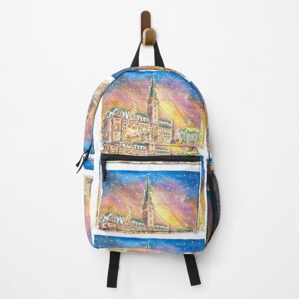 Item preview, Hamburg City Hall Square Snowing and Festive Market designed and sold by artshop77.