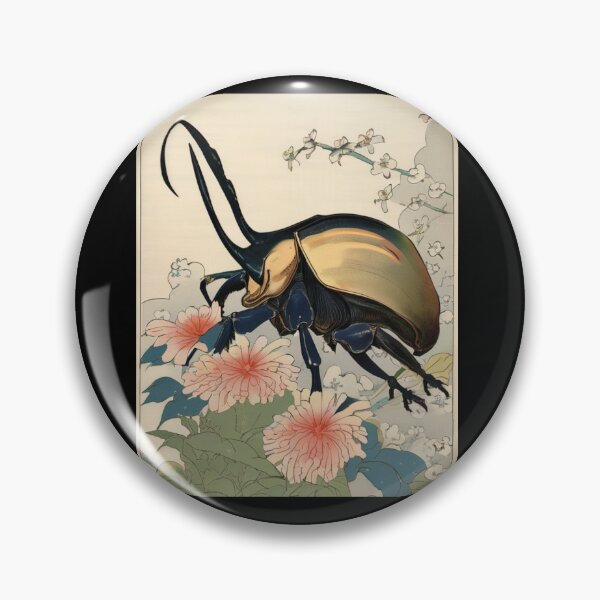 Item preview, hercules beetle in flowers designed and sold by EuropeanPrints.