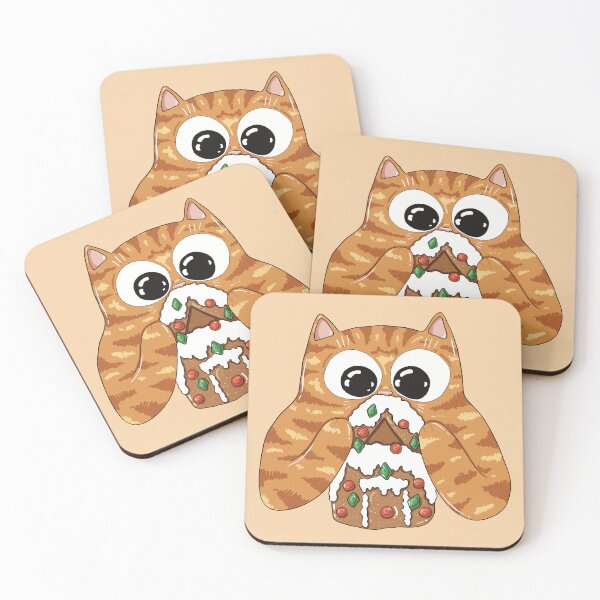 Item preview, Gingerbread House Kitty Print designed and sold by Julia Sol.