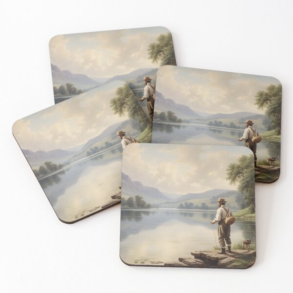 Item preview, Fishing man at lake rustic nature view vintage style designed and sold by Jayjaynaenae.