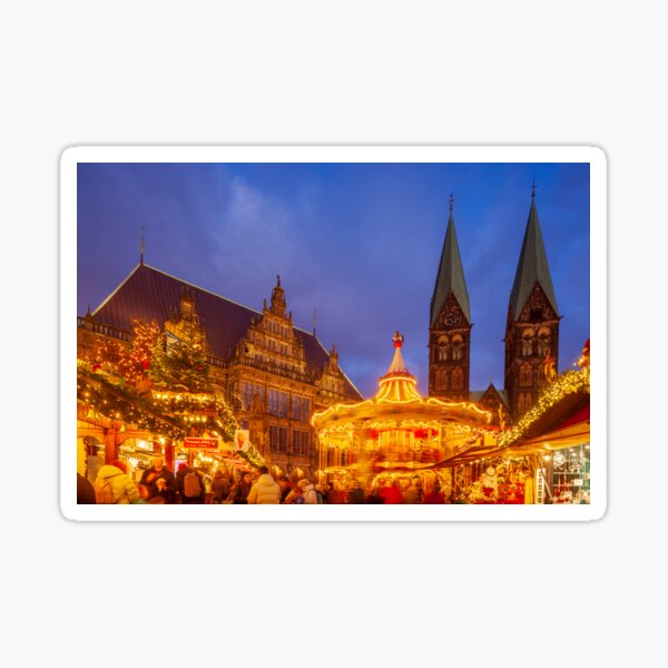 Artikel-Vorschau von Bremer Weihnachtsmarkt mit Rathaus und Bremer Dom, designt und verkauft von Torsten  Krüger.