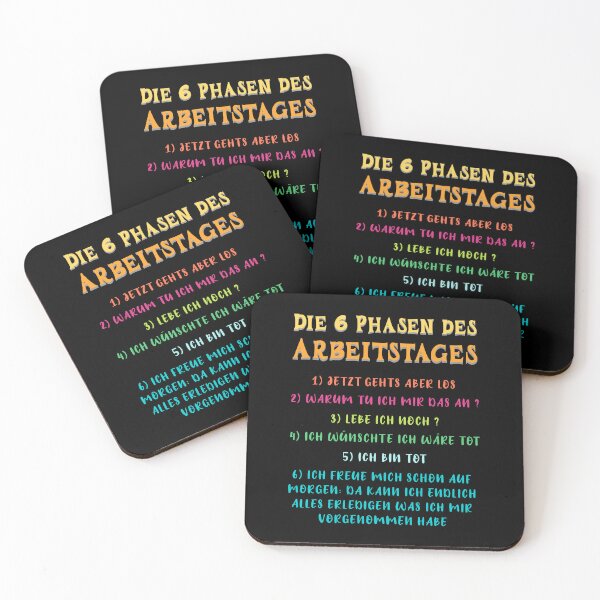 Item preview, The 6 phases of the working day. Saying in German - funny designed and sold by Pflugart.
