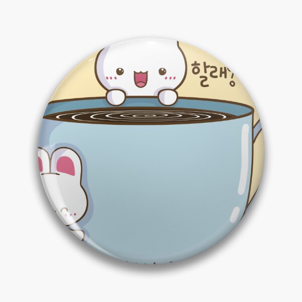 Item preview, A cute bunnies asking, Would you like a cup of coffee? in Korean designed and sold by Kimchi-style-.