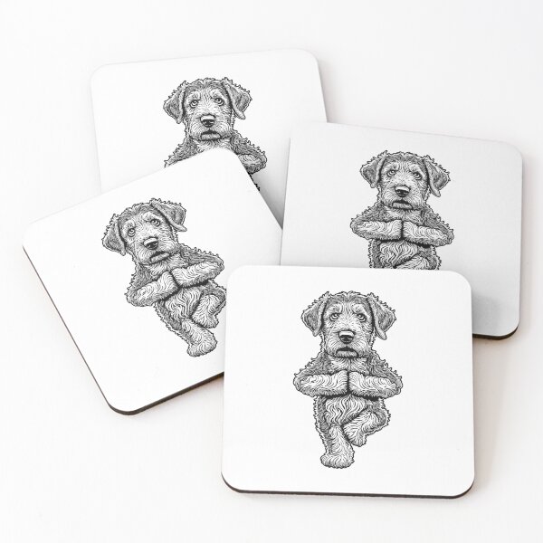 Item preview, Airedale Terrier Yoga Dog Puppy Funny Dogs Tree Pose Asana designed and sold by GrandeDuc.