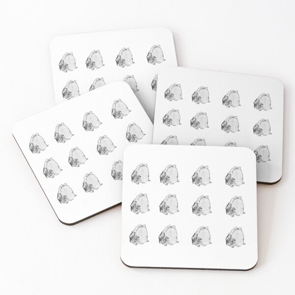 Item preview, Ito Jakuchus Dozen Haiku black and white sad frog Cutouts designed and sold by EmeraldeaArt.