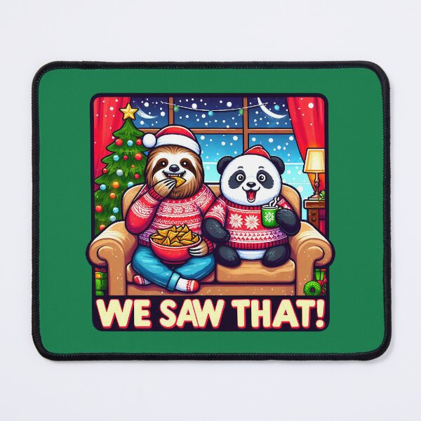 Item preview, We Saw That meme Sloth Panda Hot Chocolate Nachos Home Snowing Ugly Christmas Sweater Xmas Tree designed and sold by plushism.
