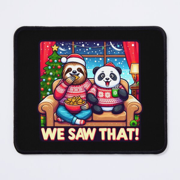 Item preview, We Saw That meme Sloth Panda Hot Chocolate Nachos Home Snowing Ugly Christmas Sweater Xmas Tree designed and sold by plushism.