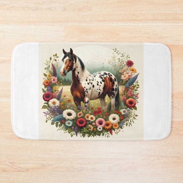 Item preview, Appaloosa horse in cottagecore style with flowers designed and sold by DesignMT.