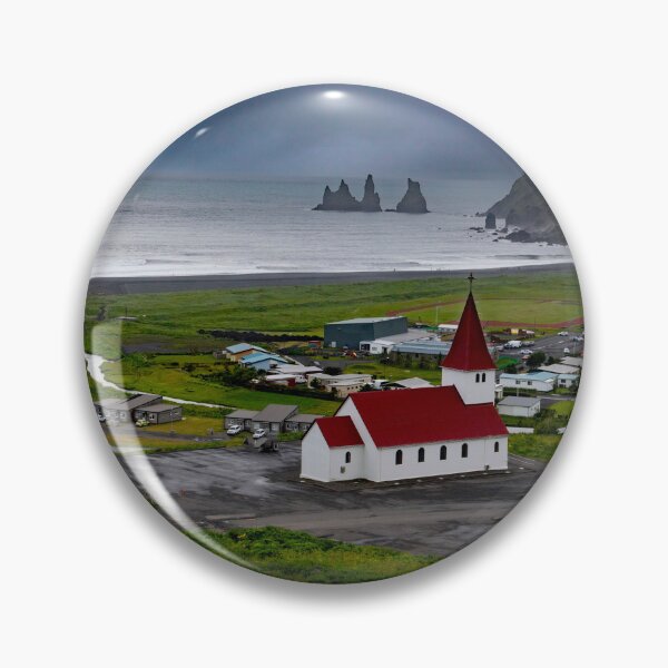 Item preview, Vik church with cloudy sky designed and sold by pietrofoto.