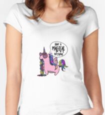 Unicorn T-shirt kid’s T-shirt for girls “Happy B-day!” Women's Fitted Scoop T-Shirt