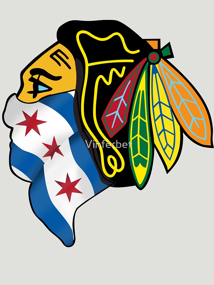 blackhawks shirt with chicago flag