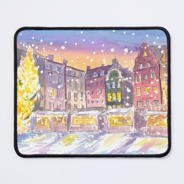 Item preview, Stockholm Winter Scene at Nightly Gamla Stan designed and sold by artshop77.