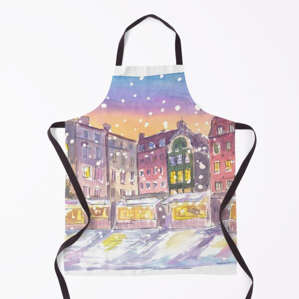 Item preview, Escena invernal de Estocolmo en el Nightly Gamla Stan designed and sold by artshop77.