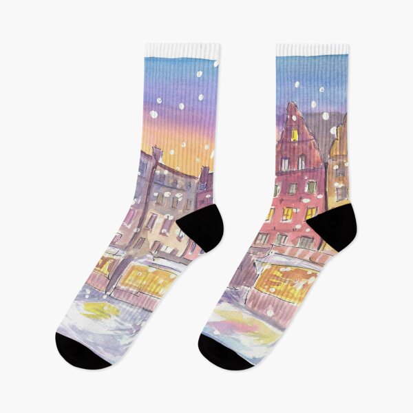 Item preview, Stockholm Winter Scene at Nightly Gamla Stan designed and sold by artshop77.