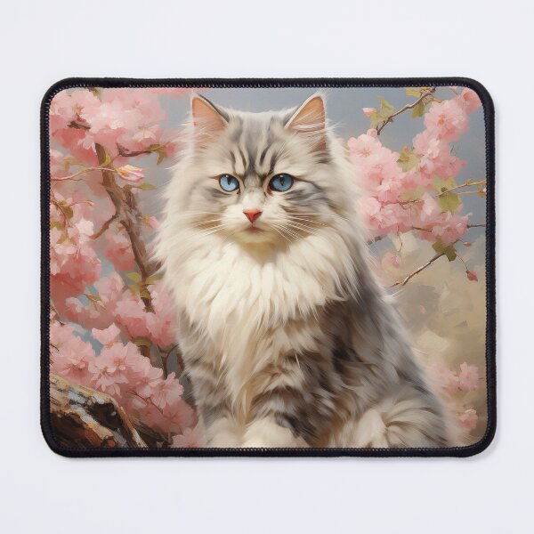 Item preview, Ragdoll cat portrait with flowers designed and sold by PetsArt.