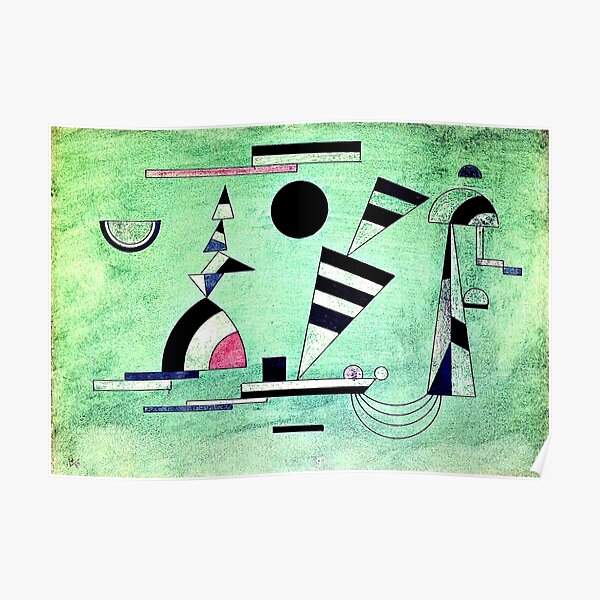 Immersed in Green, abstract art by Kandinsky Poster