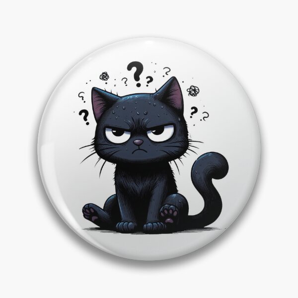 Item preview,  angry confused b l a c k cat designed and sold by luckymando.