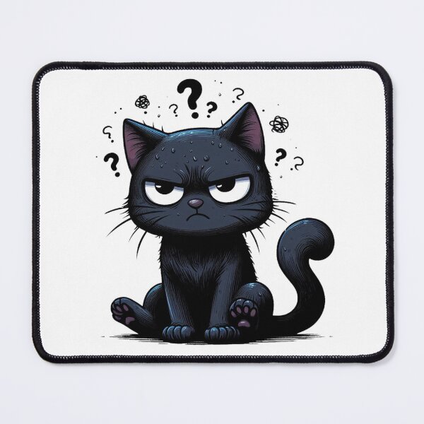 Item preview,  angry confused b l a c k cat designed and sold by luckymando.
