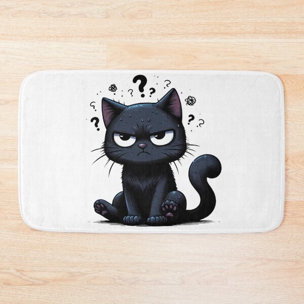 Item preview,  angry confused b l a c k cat designed and sold by luckymando.