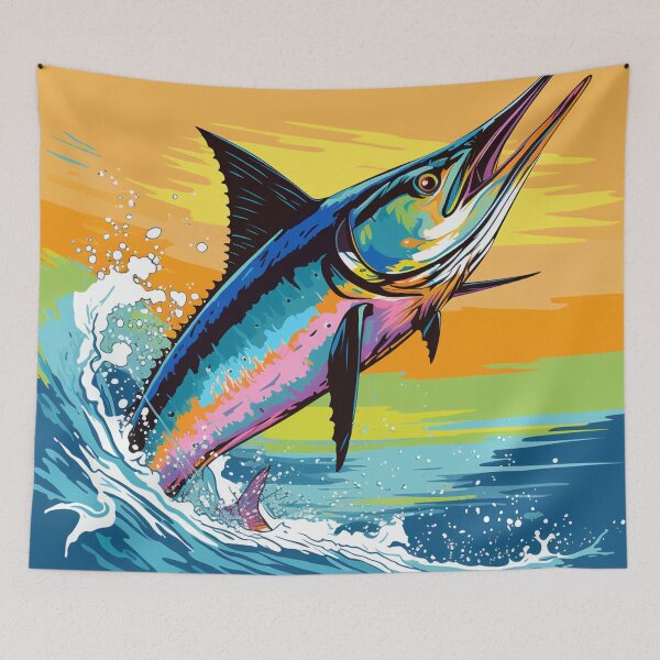 Item preview, Marlin Fish Cartoon Pop Art 2 designed and sold by AstroRisq.