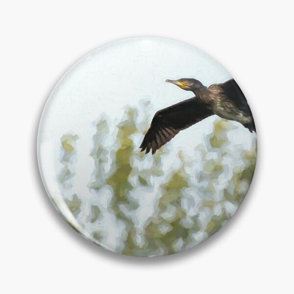 Item preview, Digital illustration of a Cormorant, Phalacrocorax carbo flying. designed and sold by RobThorley.