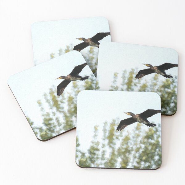 Item preview, Digital illustration of a Cormorant, Phalacrocorax carbo flying. designed and sold by RobThorley.