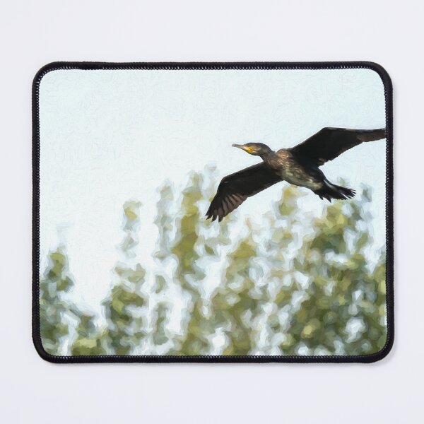 Item preview, Digital illustration of a Cormorant, Phalacrocorax carbo flying. designed and sold by RobThorley.
