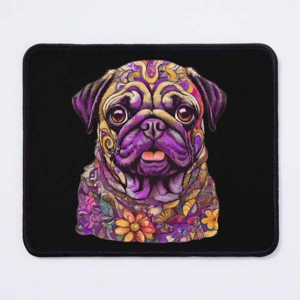 Item preview, Portrait of pug with purple color designed and sold by MauraMeadow.