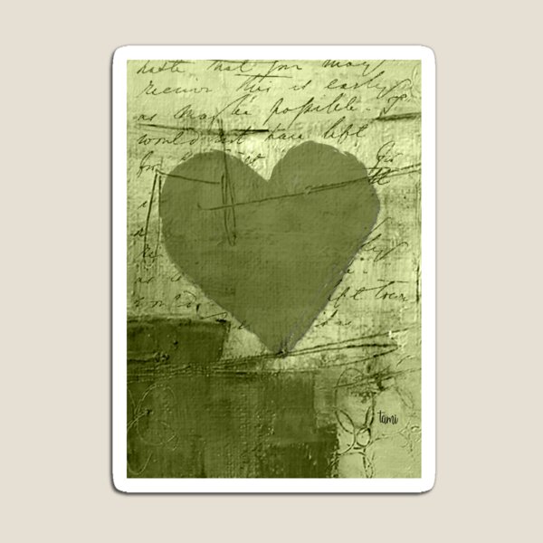 Item preview, Green heart on green background, portrait designed and sold by a3-studio.