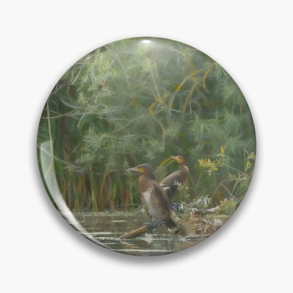 Item preview, Digital illustration of three Cormorants on tree branches. designed and sold by RobThorley.