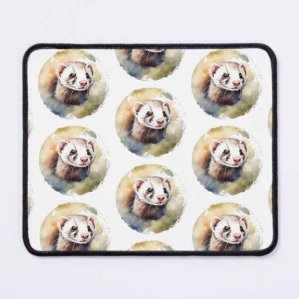Item preview, Ferret Watercolor Circle Style Art designed and sold by LDJBlank.