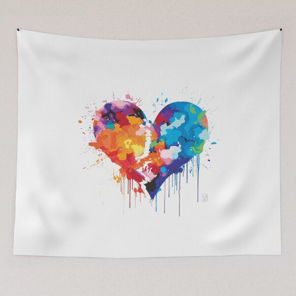 Item preview, Fragments of Feelings: Exploding Spectrum of Love and Pain in Watercolor Hearts designed and sold by MosquitoDesign1.
