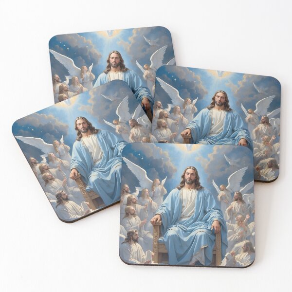 Item preview, Angel Jesus Christ in Heaven, Christian Art for Gifts - Christian designed and sold by HeavenArtStudio.