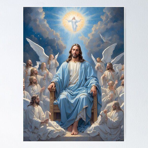 Item preview, Angel Jesus Christ in Heaven, Christian Art for Gifts - Christian designed and sold by HeavenArtStudio.