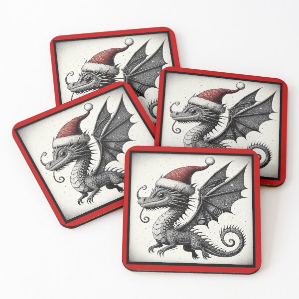 Item preview, Dragon in Santa Hat designed and sold by PickledjoArt.