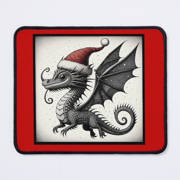 Item preview, Dragon in Santa Hat designed and sold by PickledjoArt.