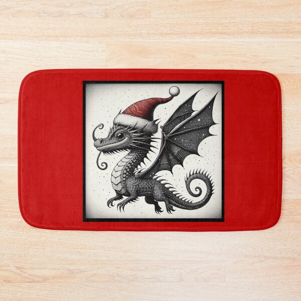 Item preview, Dragon in Santa Hat designed and sold by PickledjoArt.