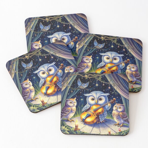 Item preview, Melodic Nocturne: Owl Playing Violin Art Print" designed and sold by Obinne.