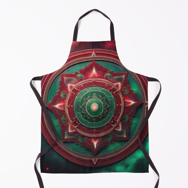Item preview, Green & Red Galactic Tranquility Mandala Art designed and sold by SpiritualManda.