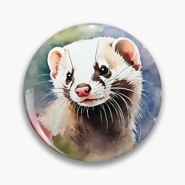 Item preview, Ferret Watercolor Circle Style Art designed and sold by LDJBlank.