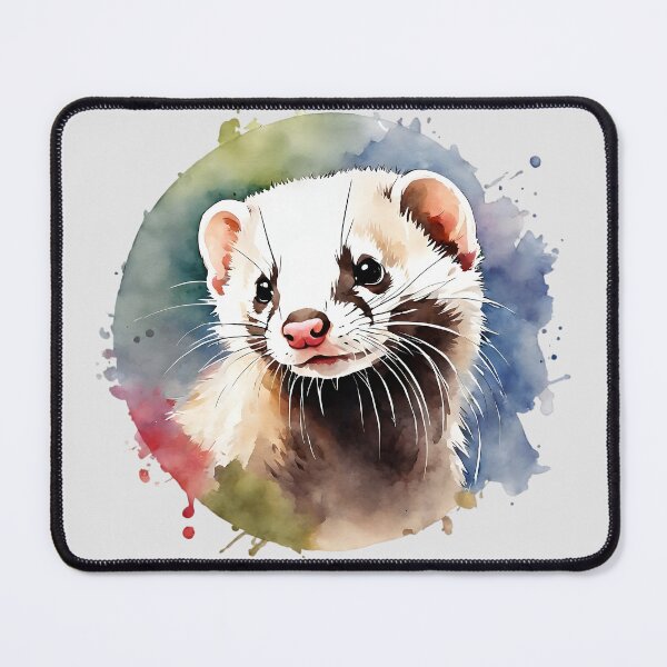 Item preview, Ferret Watercolor Circle Style Art designed and sold by LDJBlank.