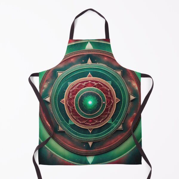Item preview, Galactic Tranquility Mandala Red and Green Art designed and sold by SpiritualManda.
