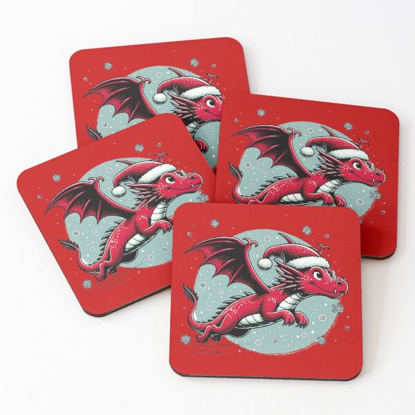 Item preview, Flying Dragon in Santa Hat designed and sold by PickledjoArt.