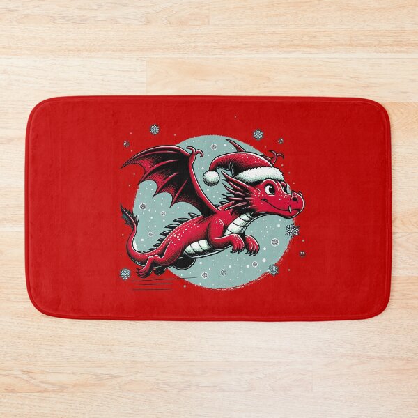 Item preview, Flying Dragon in Santa Hat designed and sold by PickledjoArt.