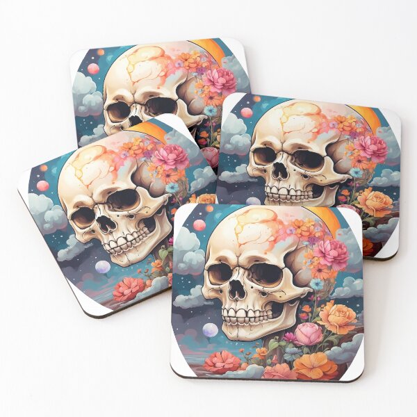 Item preview, Skull with flowers designed and sold by wplamkung.
