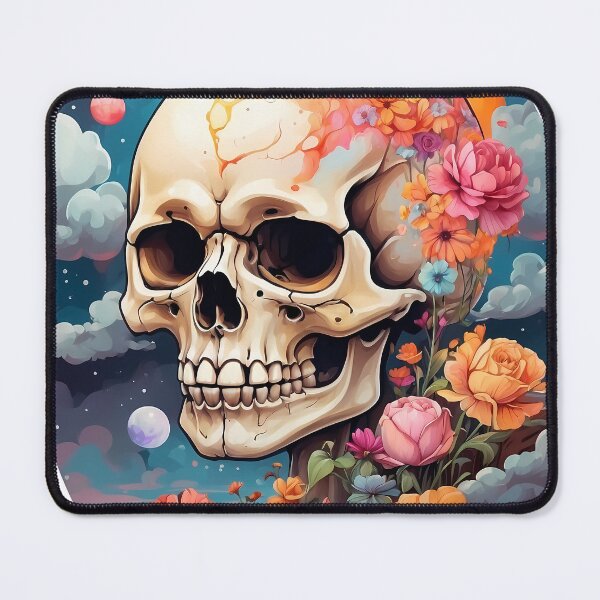 Item preview, Skull with flowers designed and sold by wplamkung.