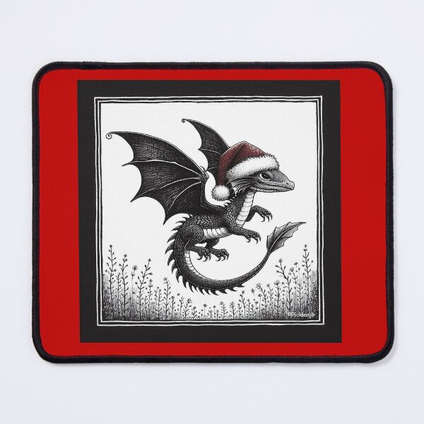 Item preview, Illustration of a Dragon in Santa Hat designed and sold by PickledjoArt.