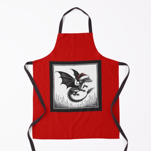 Item preview, Illustration of a Dragon in Santa Hat designed and sold by PickledjoArt.