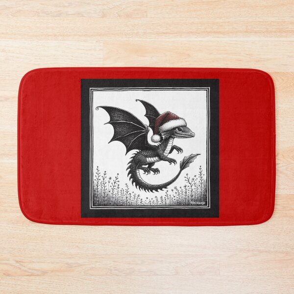 Item preview, Illustration of a Dragon in Santa Hat designed and sold by PickledjoArt.