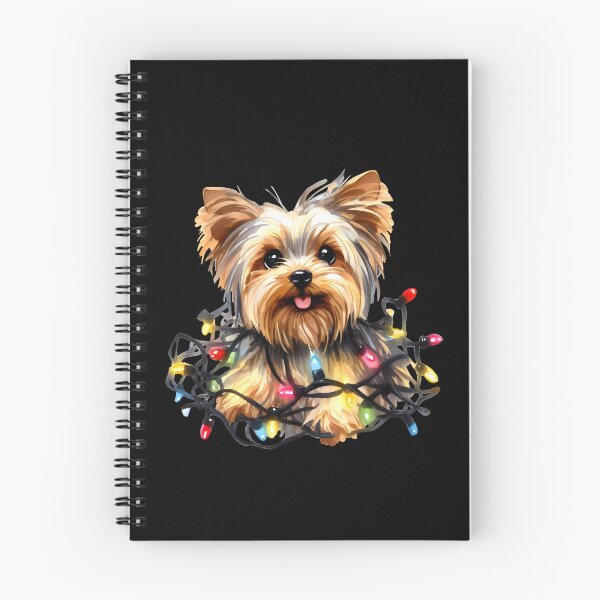 Item preview, Cute Yorkie puppy tangled up in Christmas lights. designed and sold by shirtsmugslife.
